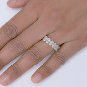 Full Eternity Oval Shape Ring In Lab Created Moissanite