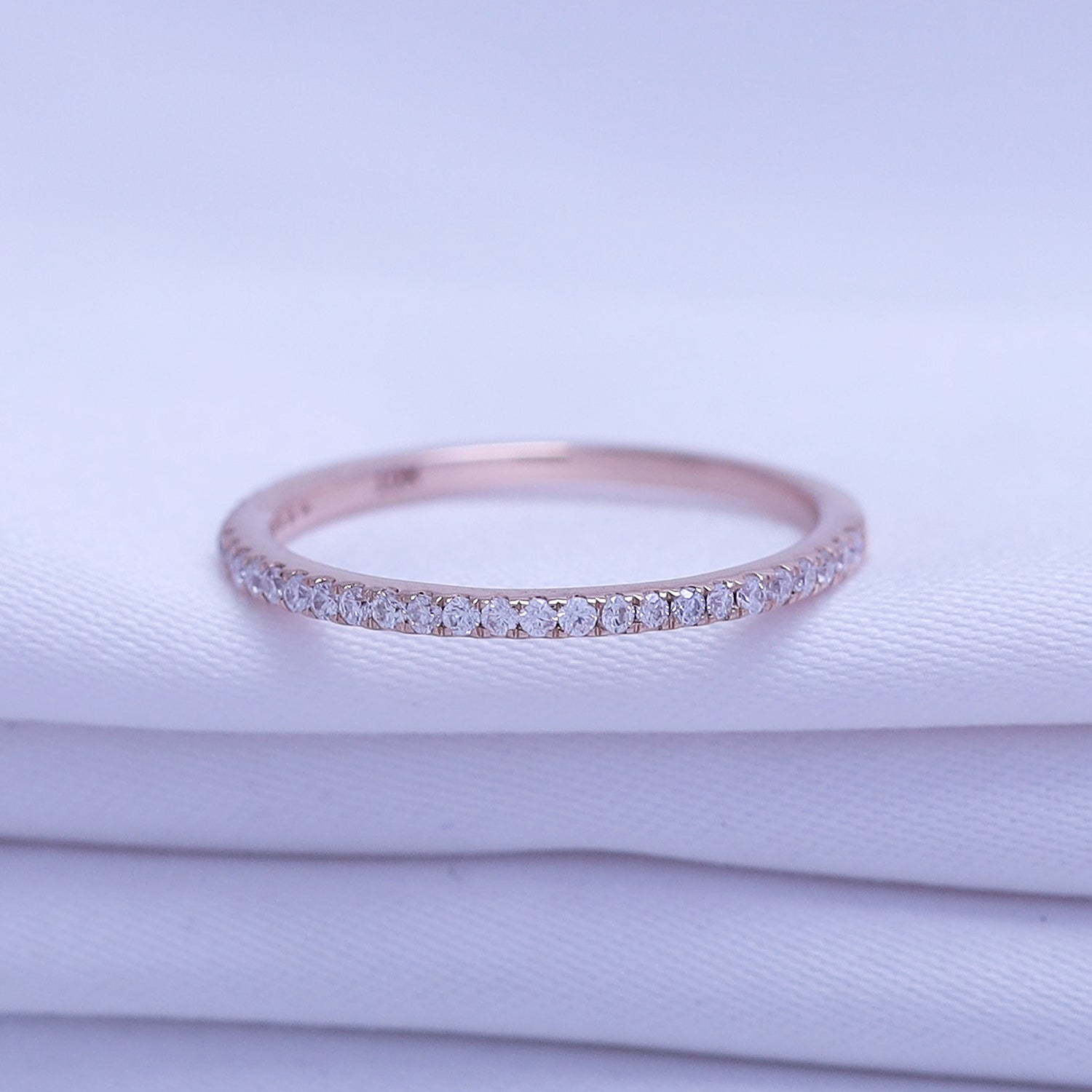 Semi Eternity Lab Created Moissanite 1.3MM Width Ring