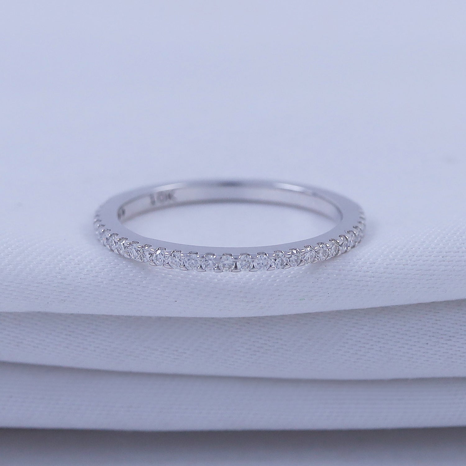 Semi Eternity Lab Created Moissanite 1.3MM Width Ring