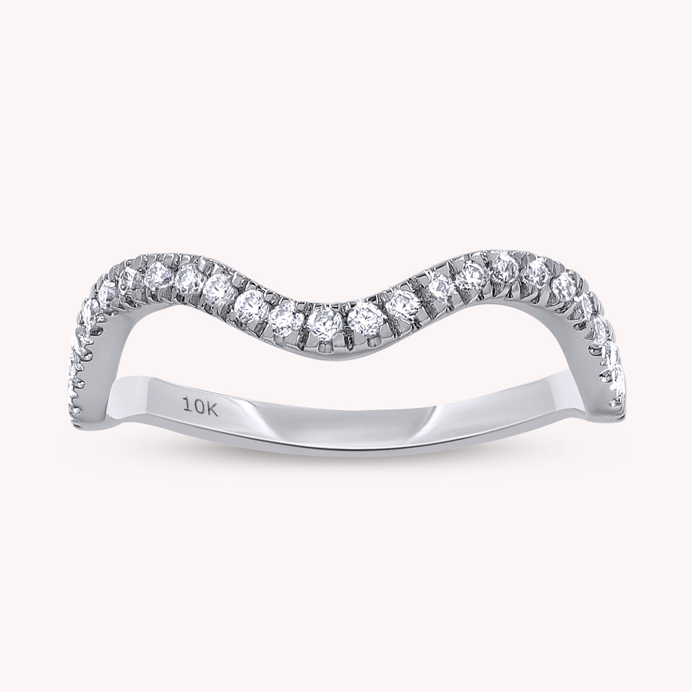 Zig Zag Lab Created Moissanite 1.3MM Width Half Eternity Ring