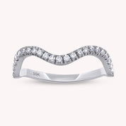 Zig Zag Sparkling cubic zirconia 1.3MM Width Half Eternity Ring