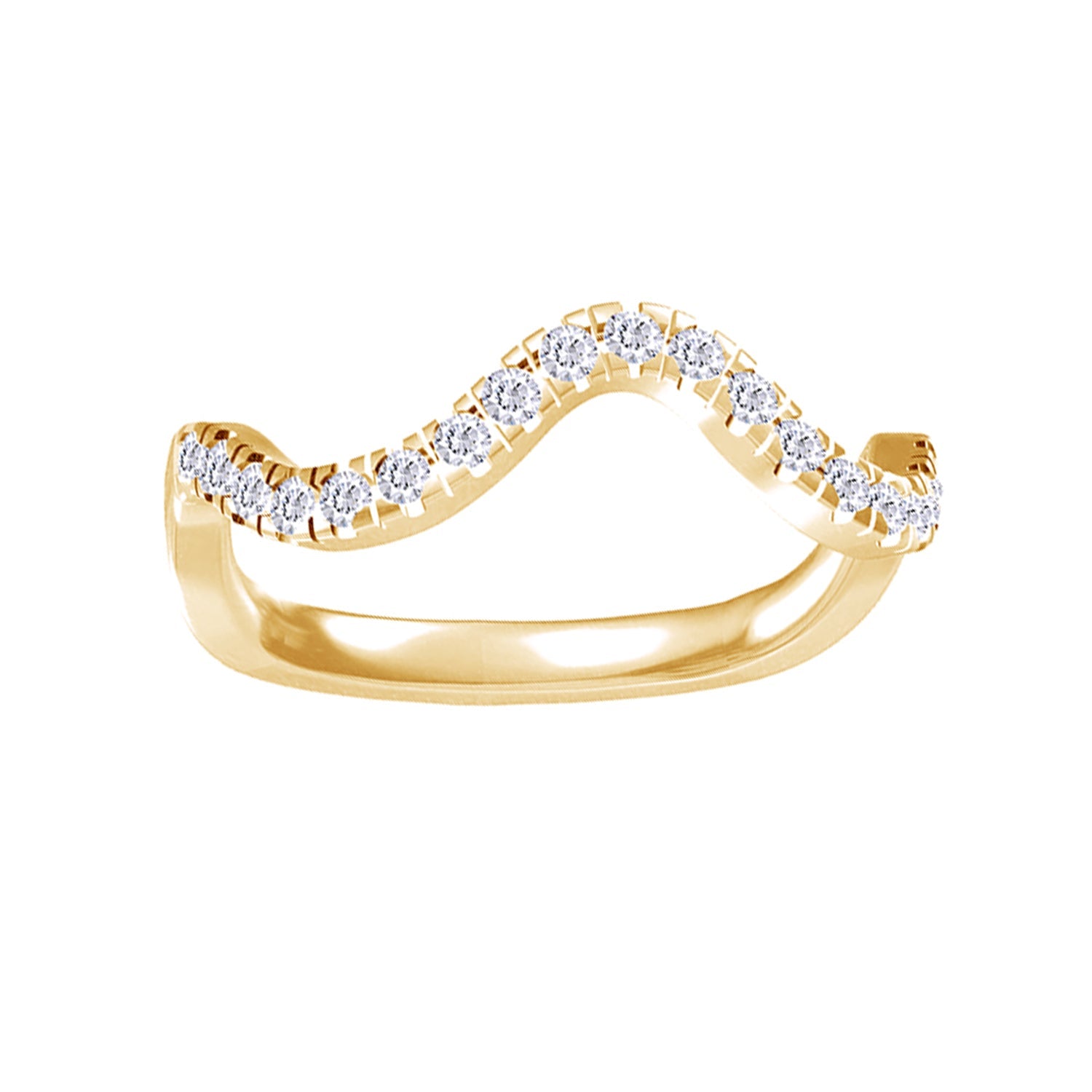 Zig Zag Lab Created Moissanite 1.3MM Width Half Eternity Ring