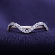 Zig Zag Lab Created Moissanite 1.3MM Width Half Eternity Ring