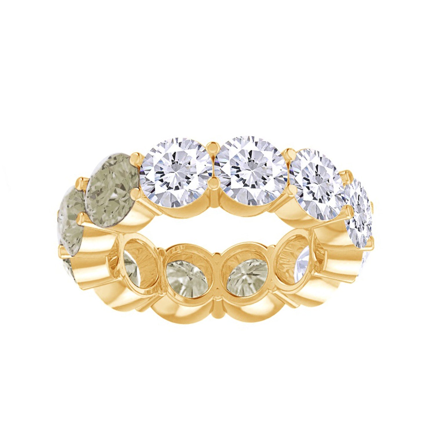 Half And Half Eternity Ring Lab Created Moissanite