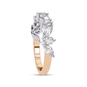 0.90 Cttw Marquise and Round Shape Diamond Anniversary Ring for Women