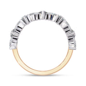 0.90 Cttw Marquise and Round Shape Diamond Anniversary Ring for Women