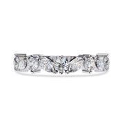 0.90 Cttw Marquise and Round Shape Diamond Anniversary Ring for Women