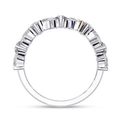 0.90 Cttw Marquise and Round Shape Diamond Anniversary Ring for Women