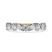 0.90 Cttw Marquise and Round Shape Diamond Anniversary Ring for Women
