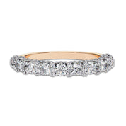 0.95 Cttw Lab Grown Diamond Half Eternity Cluster Wedding Band Rings for Women