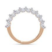 0.95 Cttw Lab Grown Diamond Half Eternity Cluster Wedding Band Rings for Women