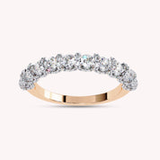0.95 Cttw Lab Grown Diamond Half Eternity Cluster Wedding Band Rings for Women
