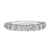 0.95 Cttw Lab Grown Diamond Half Eternity Cluster Wedding Band Rings for Women