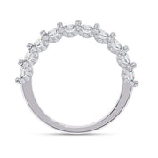 0.95 Cttw Lab Grown Diamond Half Eternity Cluster Wedding Band Rings for Women