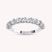 0.95 Cttw Lab Grown Diamond Half Eternity Cluster Wedding Band Rings for Women