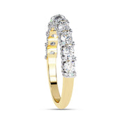 0.95 Cttw Lab Grown Diamond Half Eternity Cluster Wedding Band Rings for Women