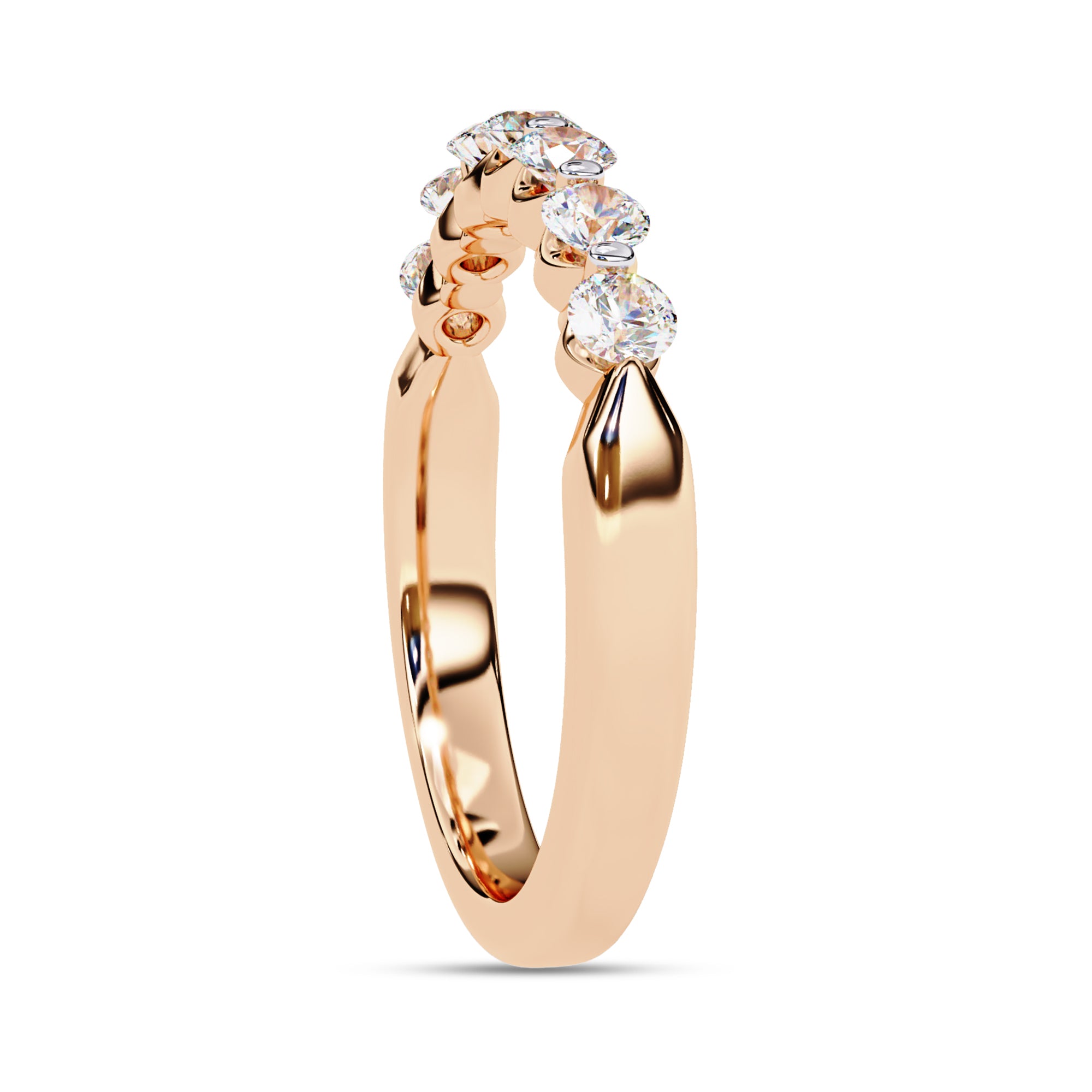 7 Stone Lab Grown Diamond Wedding Band Ring for Women
