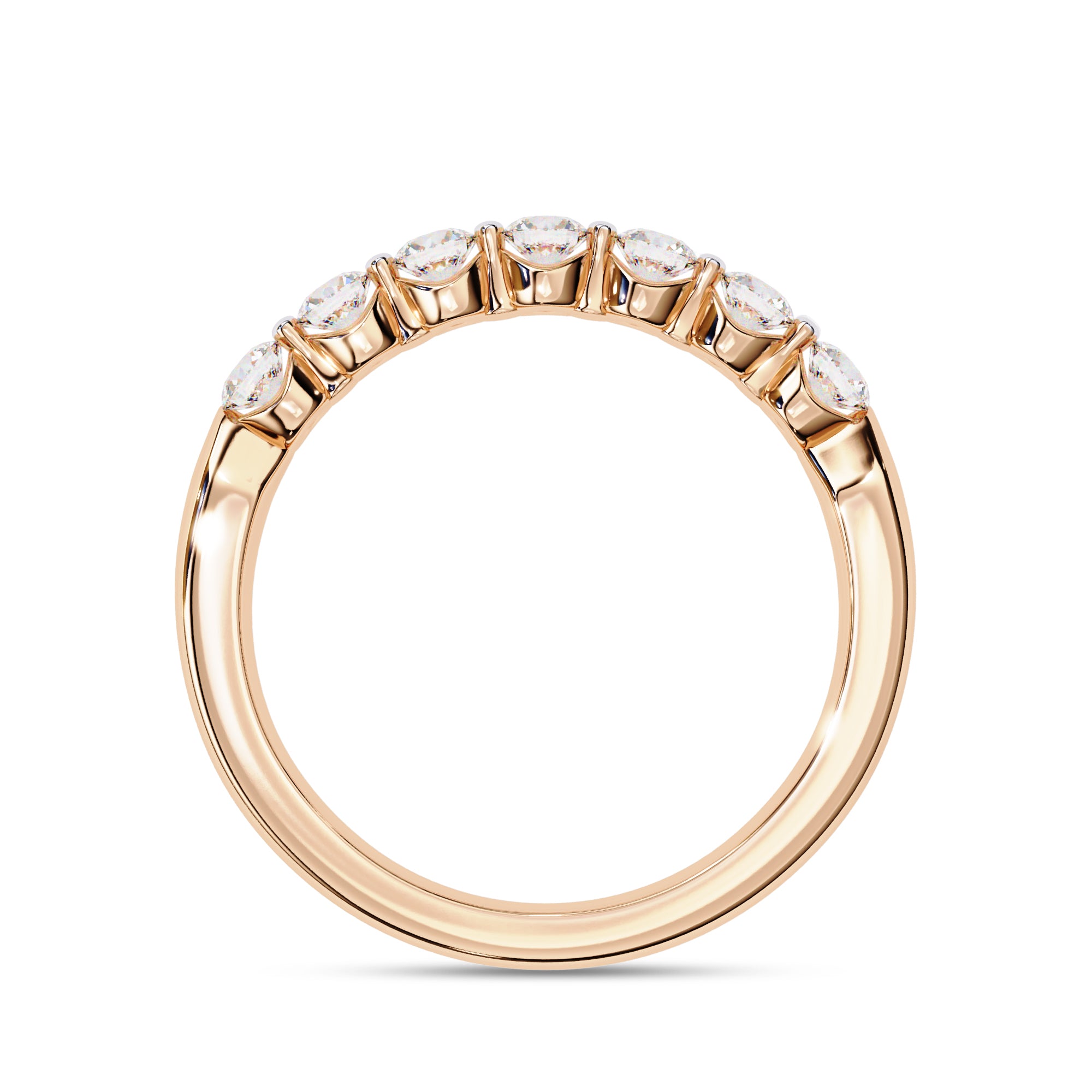 7 Stone Lab Grown Diamond Wedding Band Ring for Women