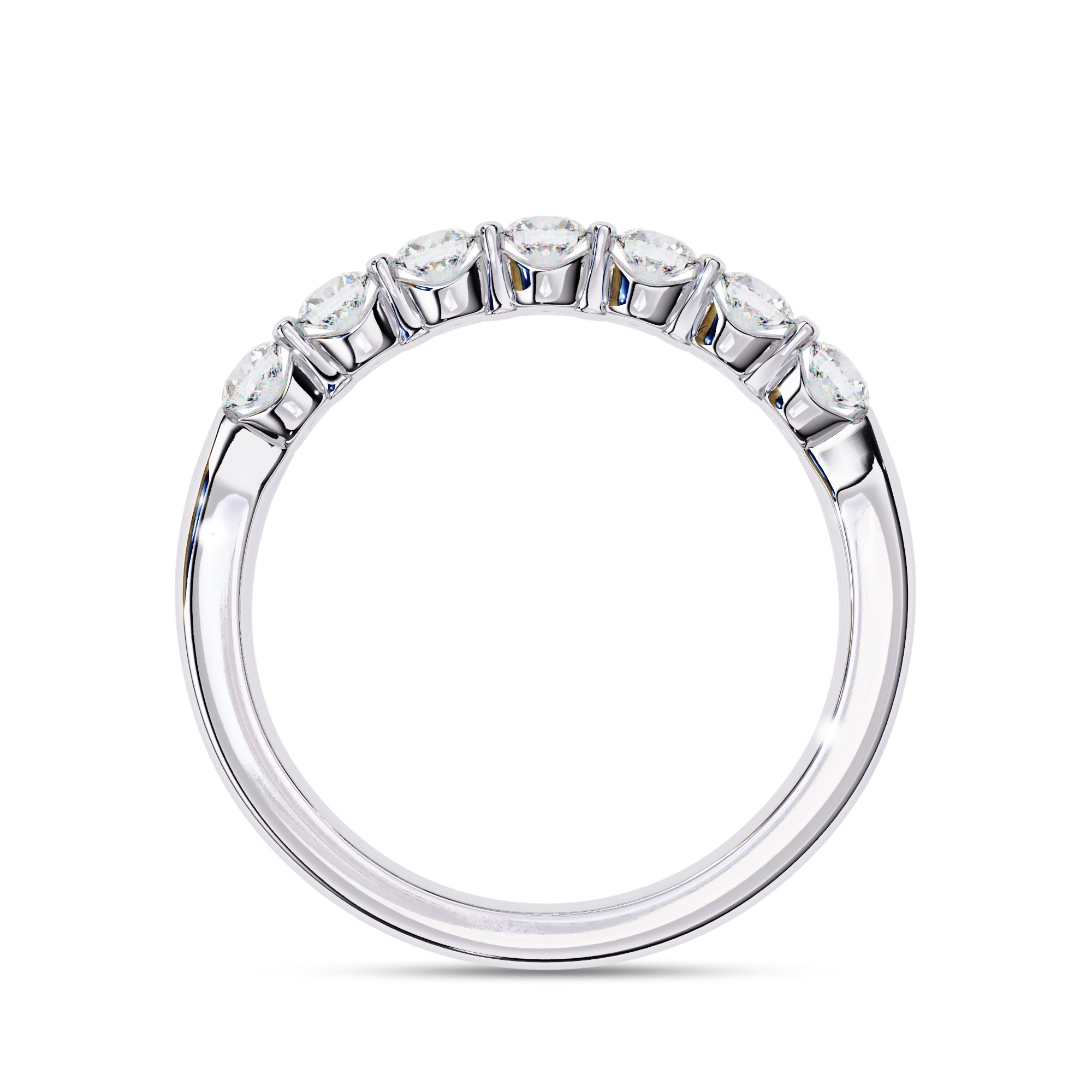 7 Stone Lab Grown Diamond Wedding Band Ring for Women