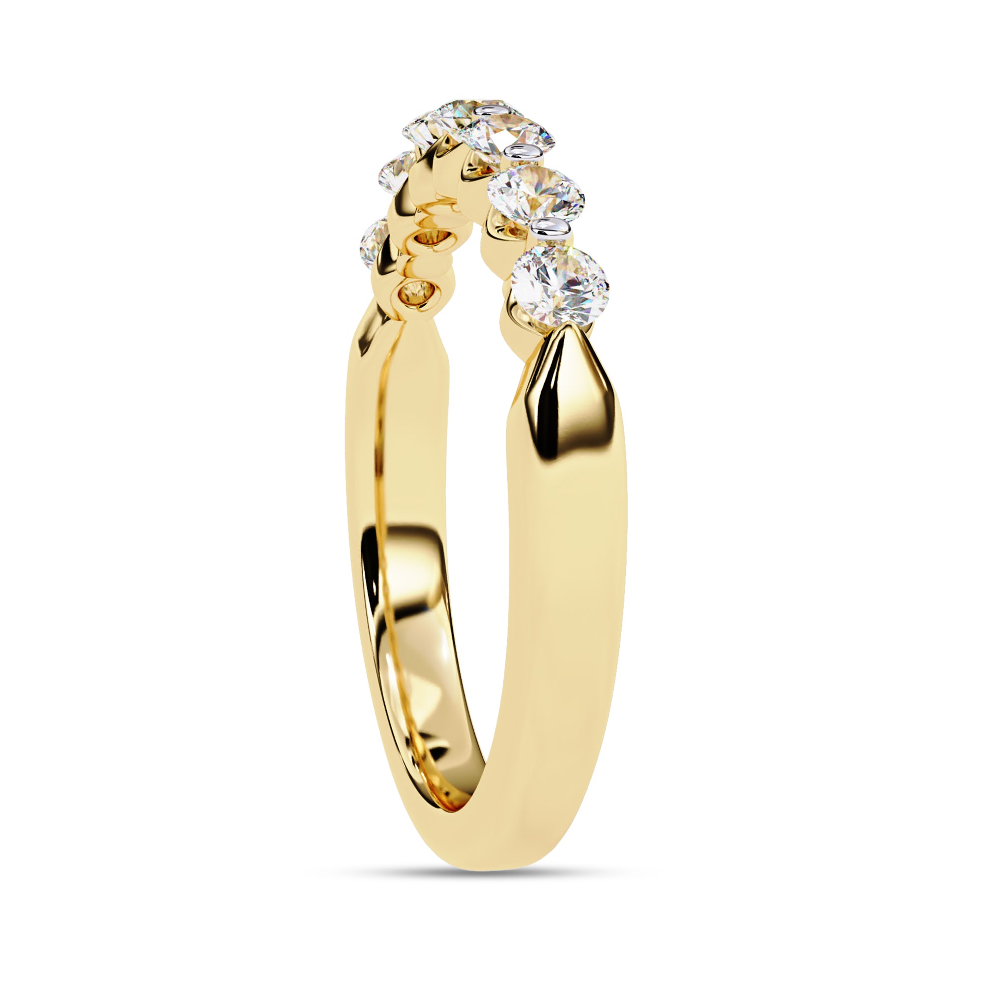 7 Stone Lab Grown Diamond Wedding Band Ring for Women