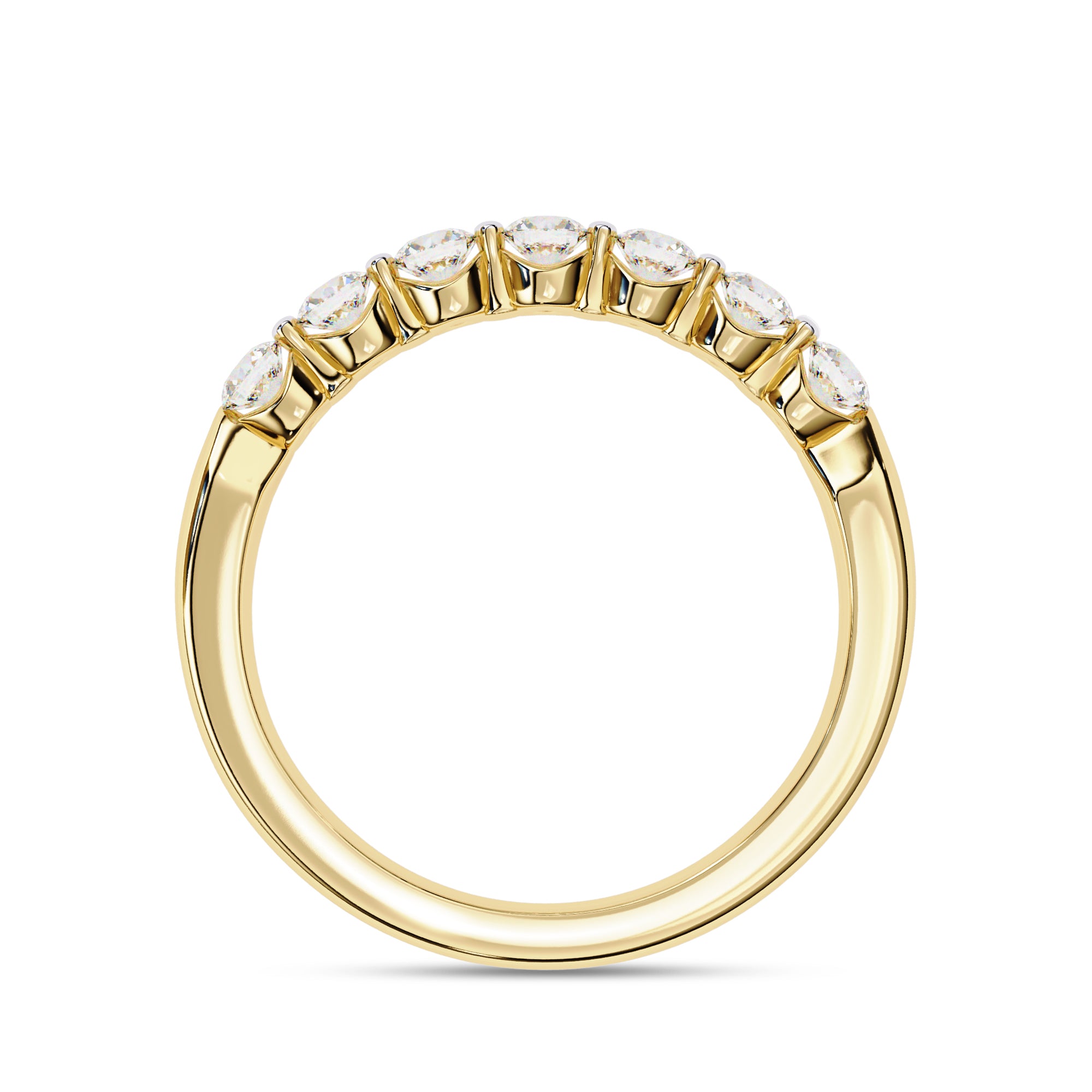 7 Stone Lab Grown Diamond Wedding Band Ring for Women