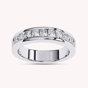 Lab Grown Diamond Channel Set Half Eternity Wedding Band Rings for Women