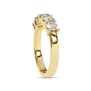 Lab Grown Diamond 5 Stone Wedding Band Rings for Women