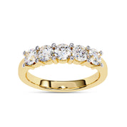 Lab Grown Diamond 5 Stone Wedding Band Rings for Women
