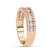 Baguette and Round Cut Lab Grown Diamond Anniversary Ring
