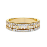 Baguette and Round Cut Lab Grown Diamond Anniversary Ring