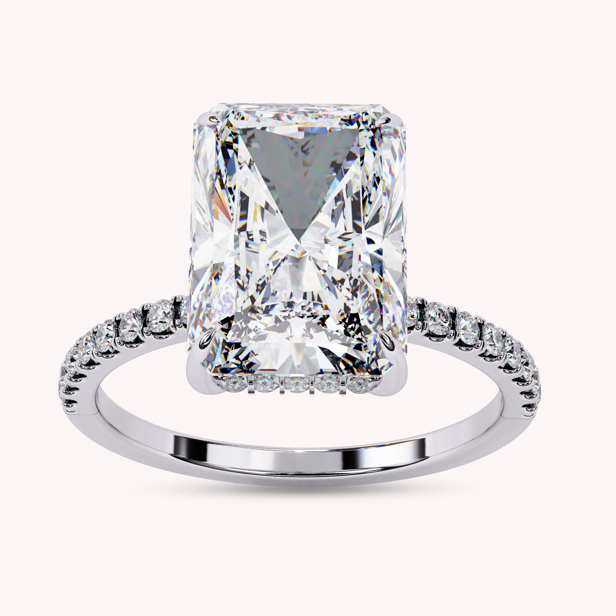 Radiant Cut Solitaire Lab Grown Diamond Engagement Ring