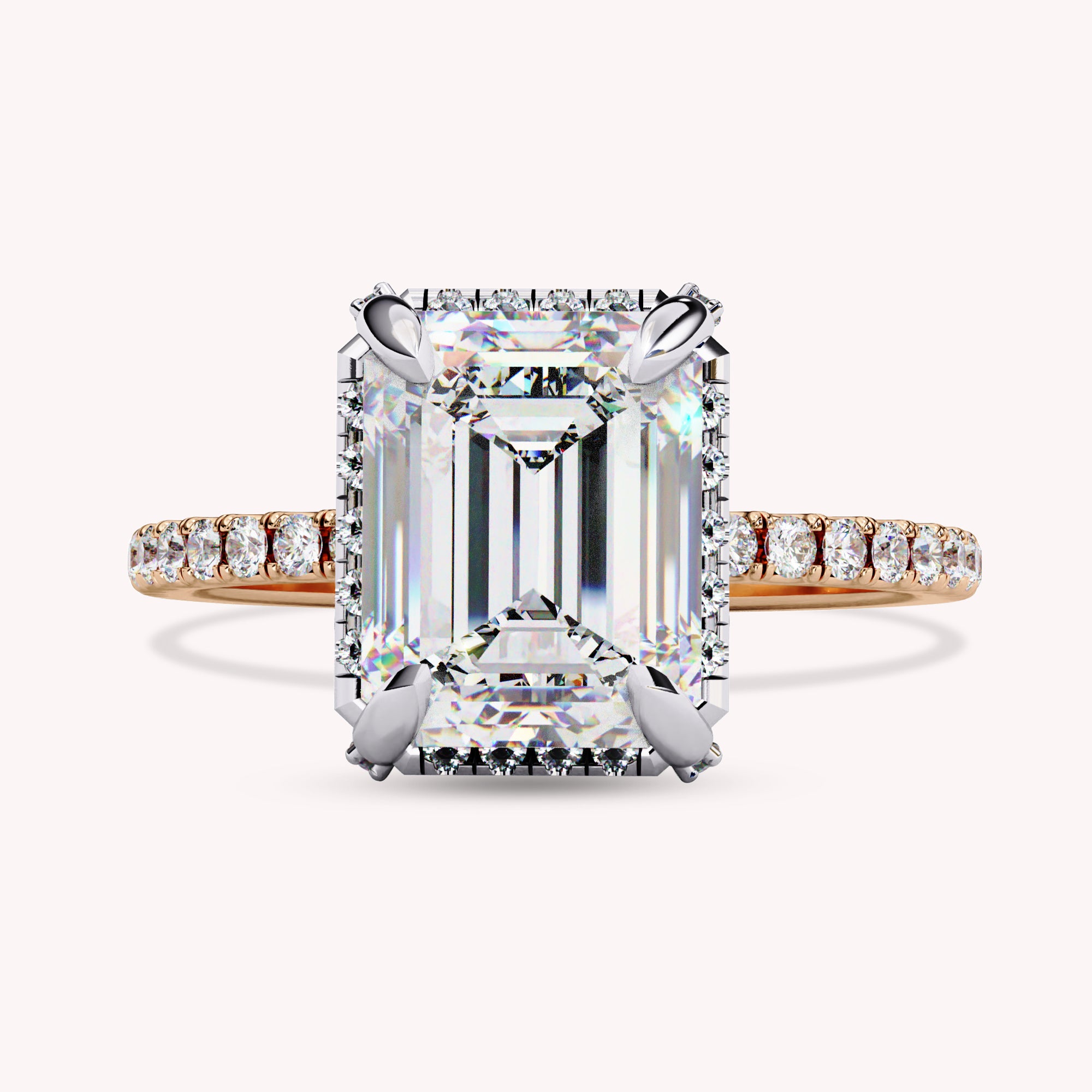 Lab Grown Diamond Emerald Cut Solitaire Engagement Ring