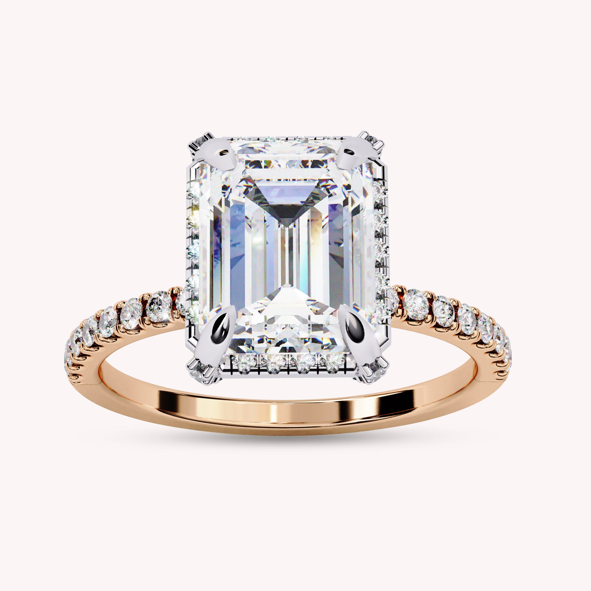 Lab Grown Diamond Emerald Cut Solitaire Engagement Ring