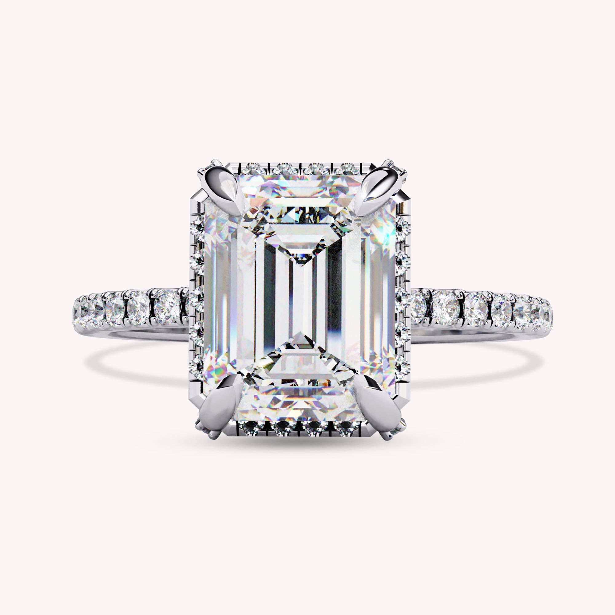 Lab Grown Diamond Emerald Cut Solitaire Engagement Ring