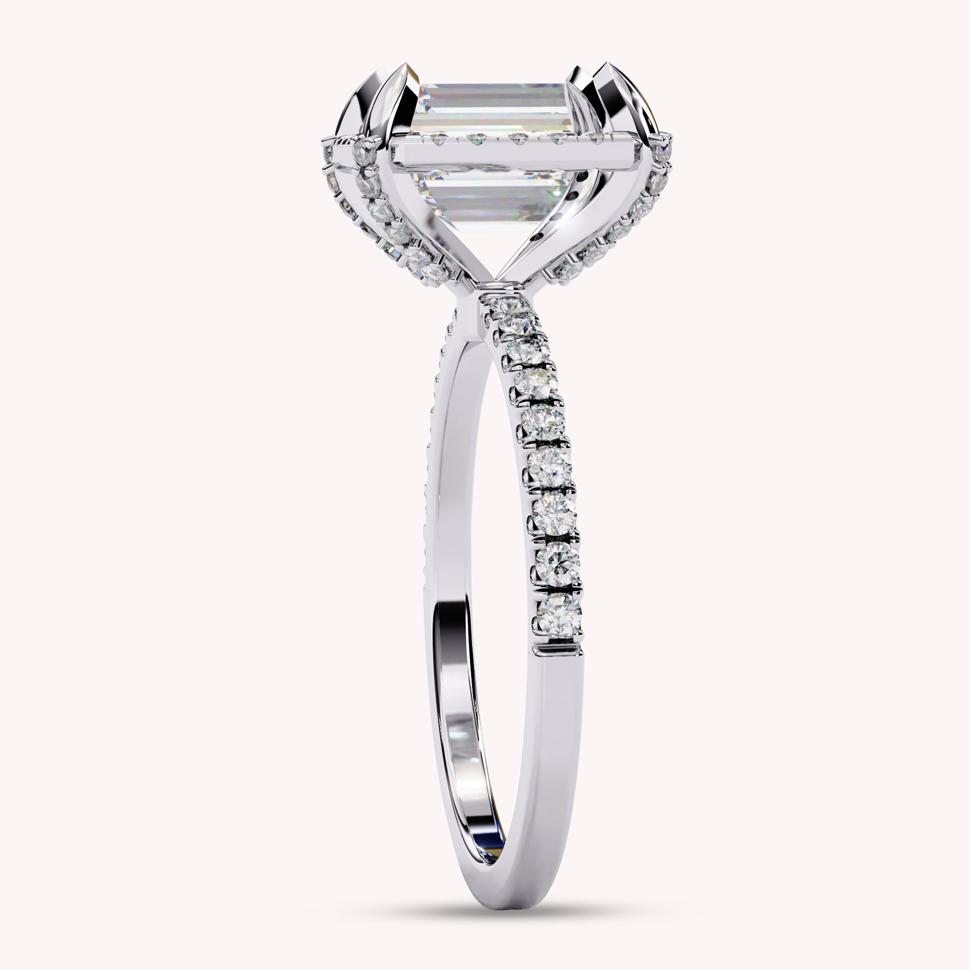 Lab Grown Diamond Emerald Cut Solitaire Engagement Ring