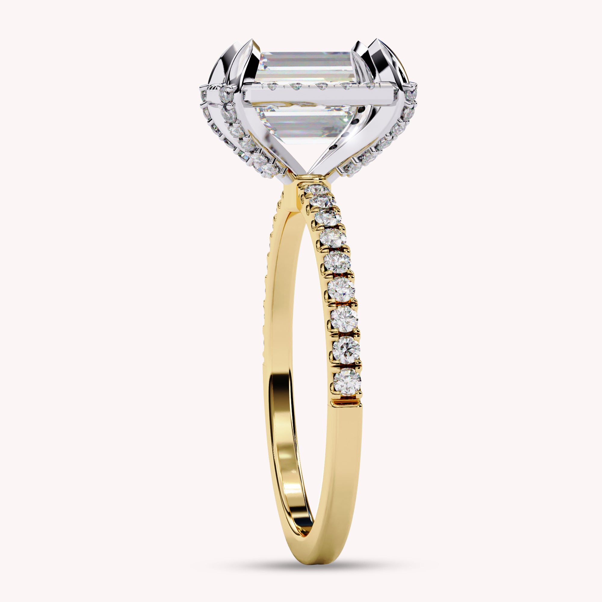 Lab Grown Diamond Emerald Cut Solitaire Engagement Ring