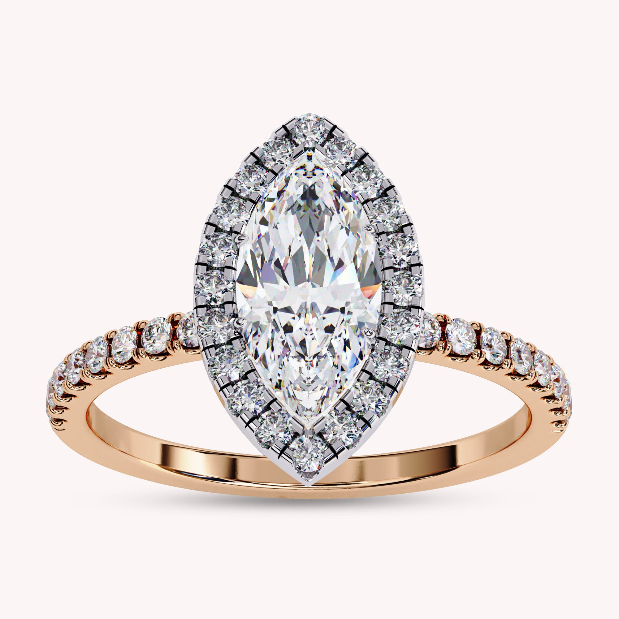 Marquise Cut Solitaire Lab Grown Diamond Engagement Ring