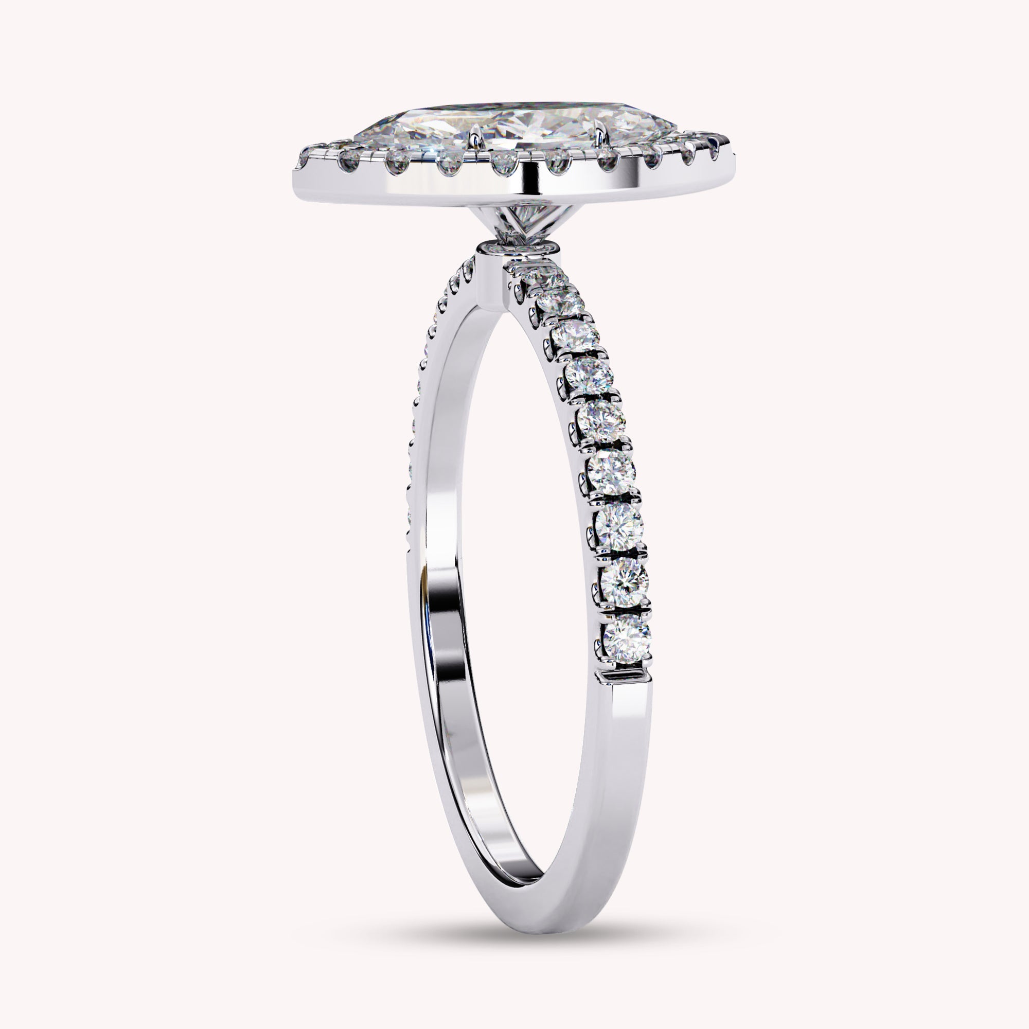 Marquise Cut Solitaire Lab Grown Diamond Engagement Ring