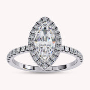 Marquise Cut Solitaire Lab Grown Diamond Engagement Ring