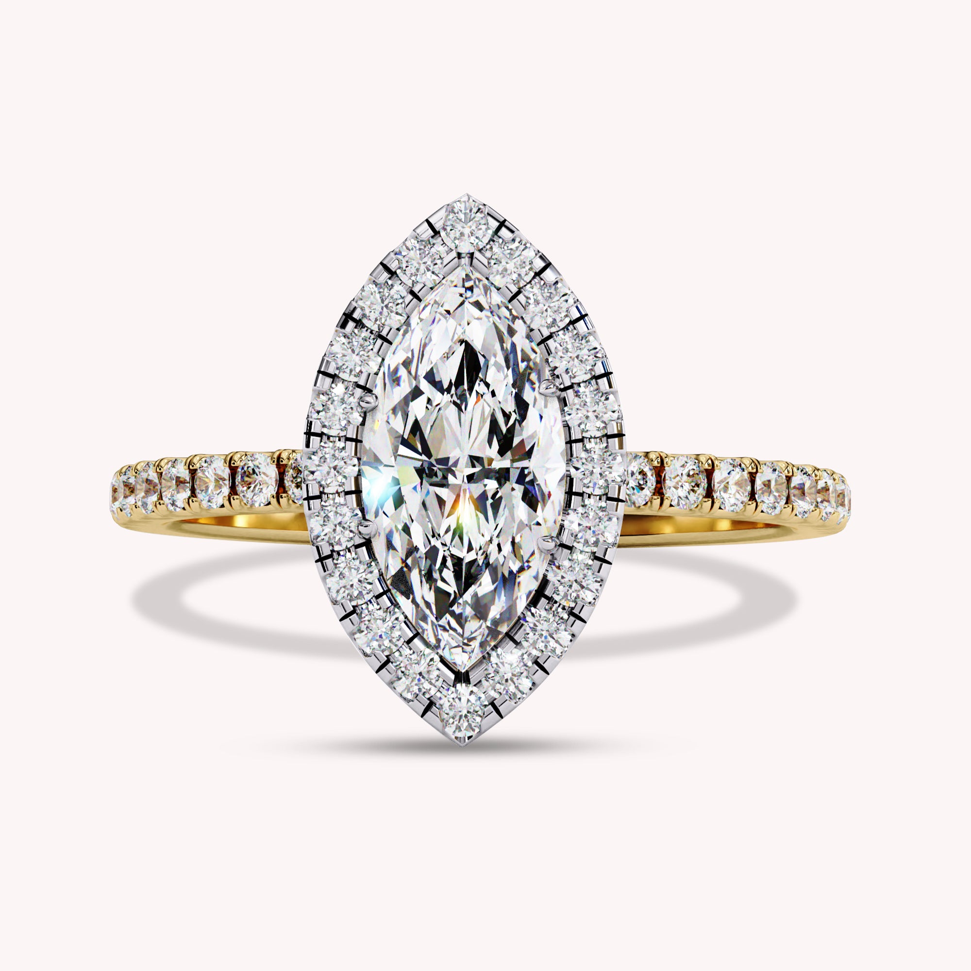 Marquise Cut Solitaire Lab Grown Diamond Engagement Ring