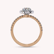 Oval Cut Solitaire Halo Lab Grown Diamond Ring