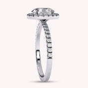 Oval Cut Solitaire Halo Lab Grown Diamond Ring