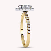 Oval Cut Solitaire Halo Lab Grown Diamond Ring