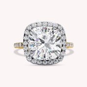 Cushion Cut Solitaire Halo Lab Grown Diamond Engagement Ring