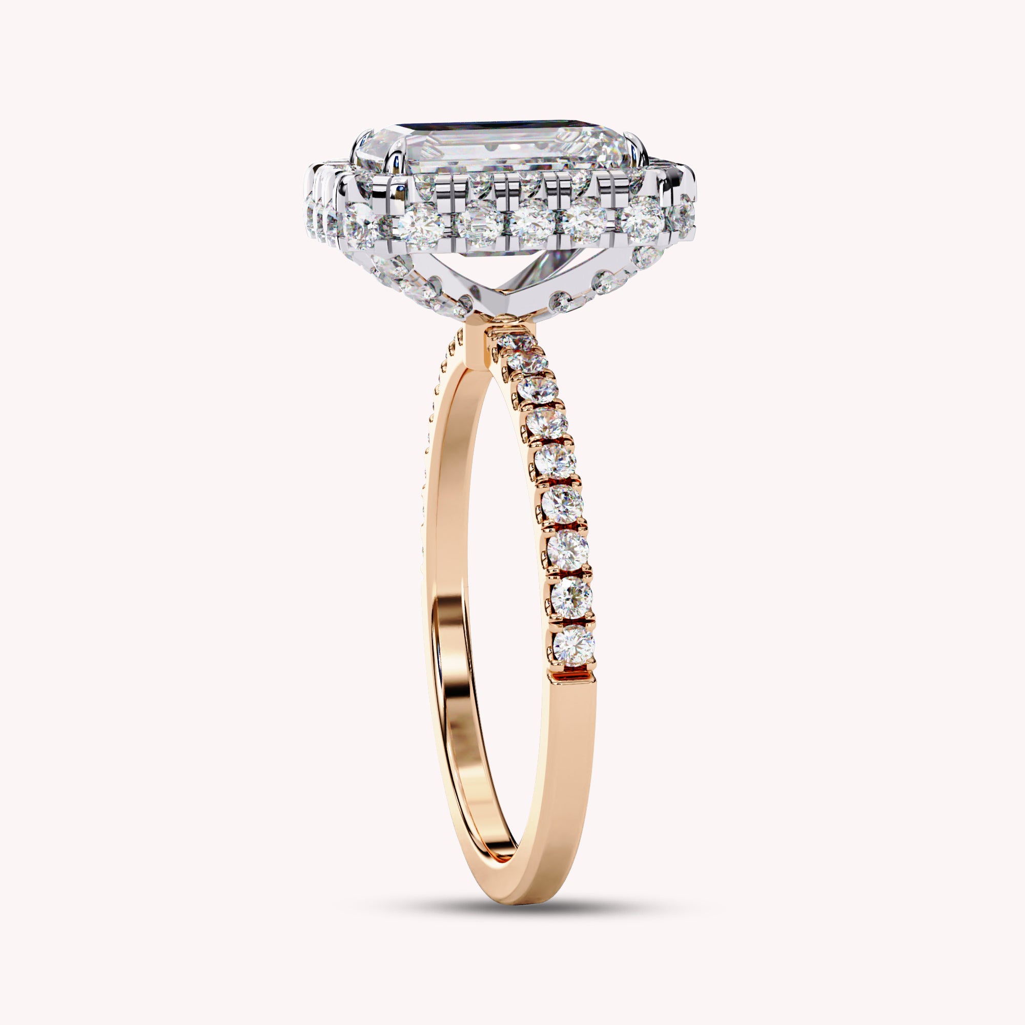 Solitaire Halo Lab Grown Diamond Engagement Ring