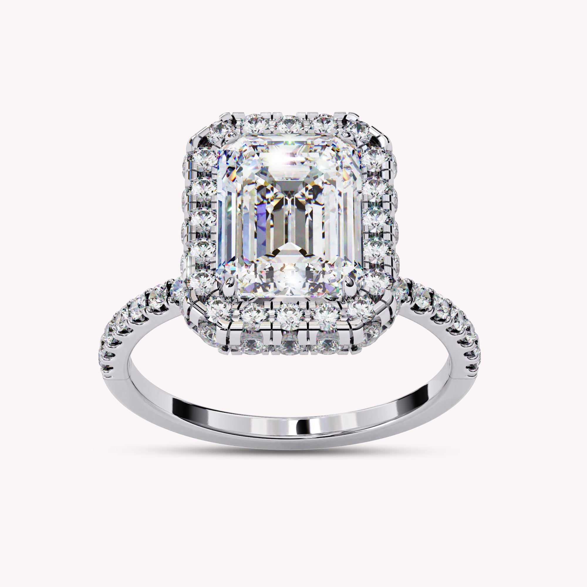 Solitaire Halo Lab Grown Diamond Engagement Ring