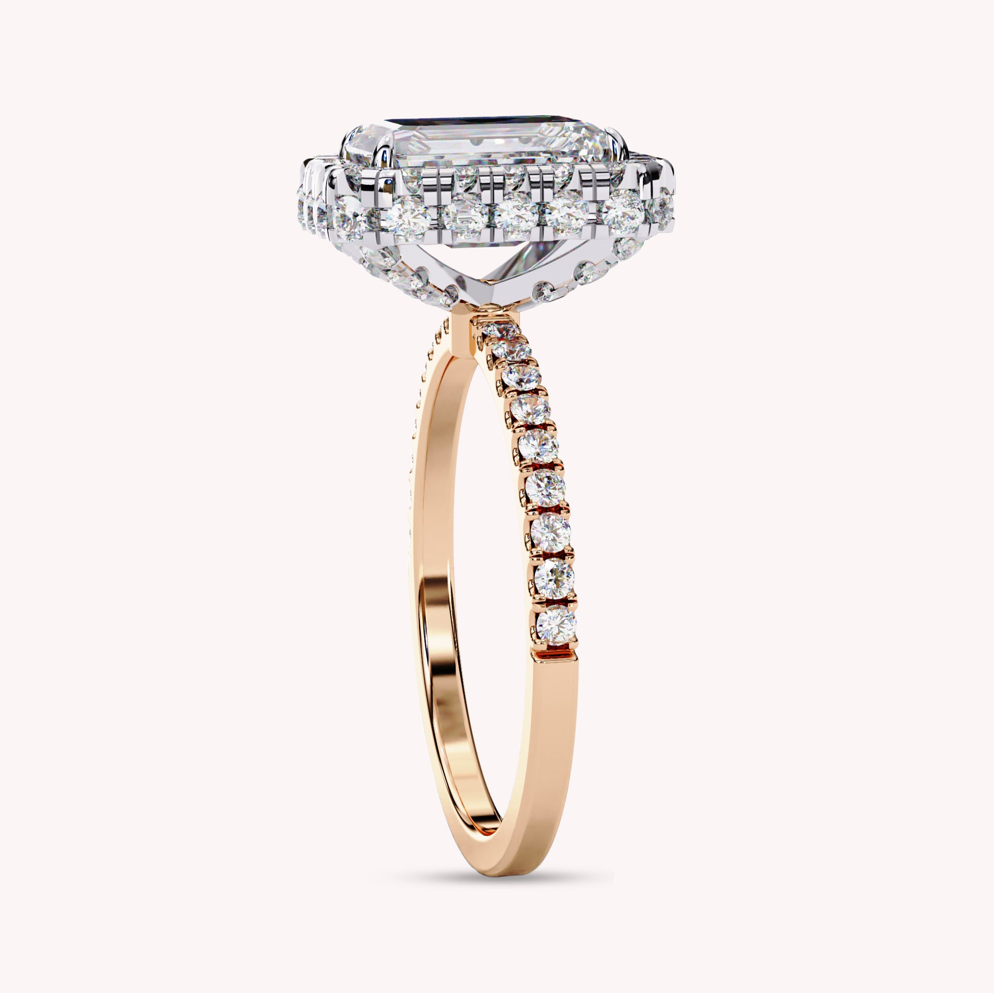 Halo Hidden Stone Lab Grown Diamond Promise Ring