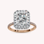 Halo Hidden Stone Lab Grown Diamond Promise Ring