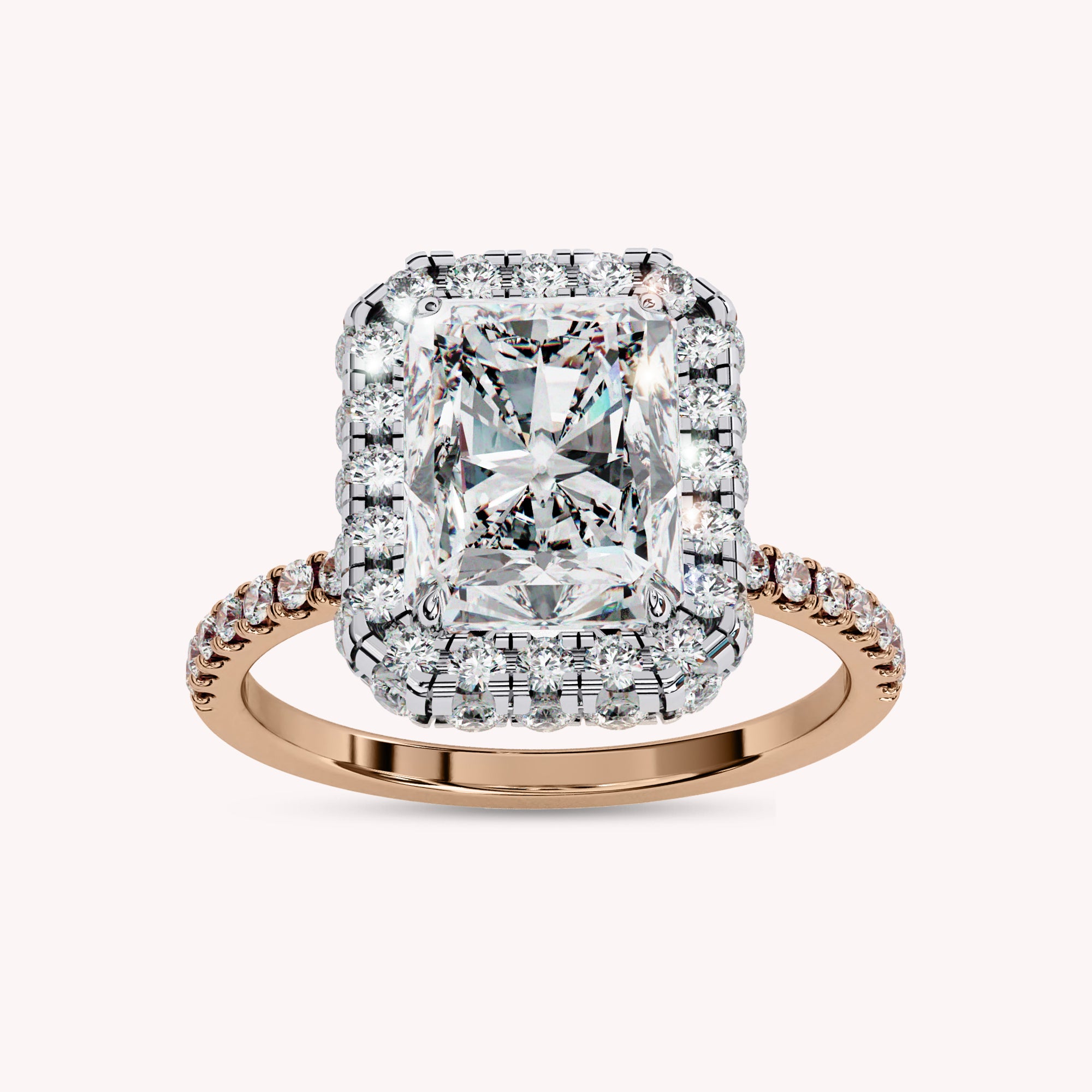 Halo Hidden Stone Lab Grown Diamond Promise Ring