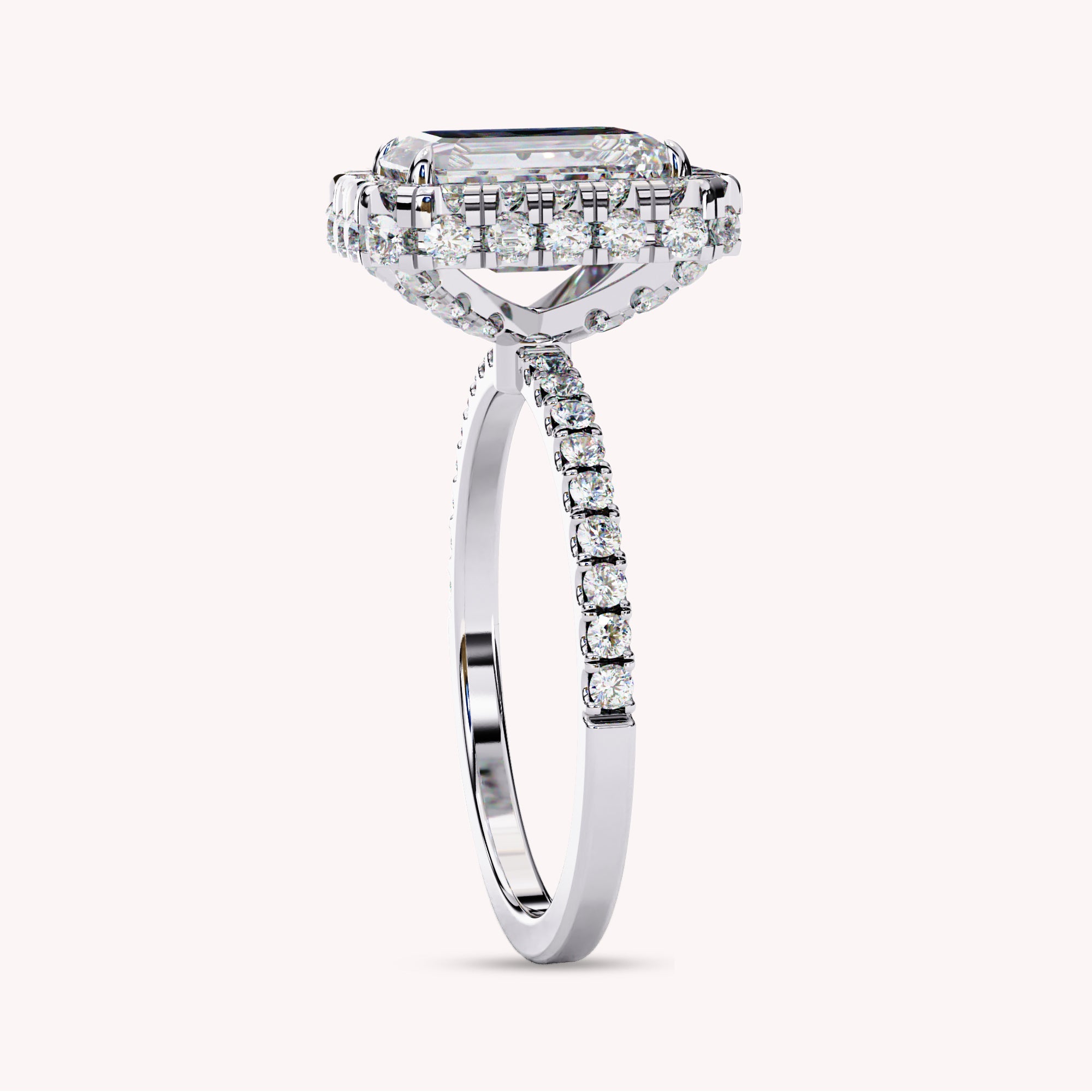 Halo Hidden Stone Lab Grown Diamond Promise Ring